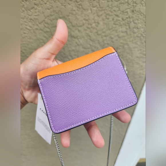 NWT Coach Brown Mini Wallet on a Chain in Colorblock - Picture 15 of 16